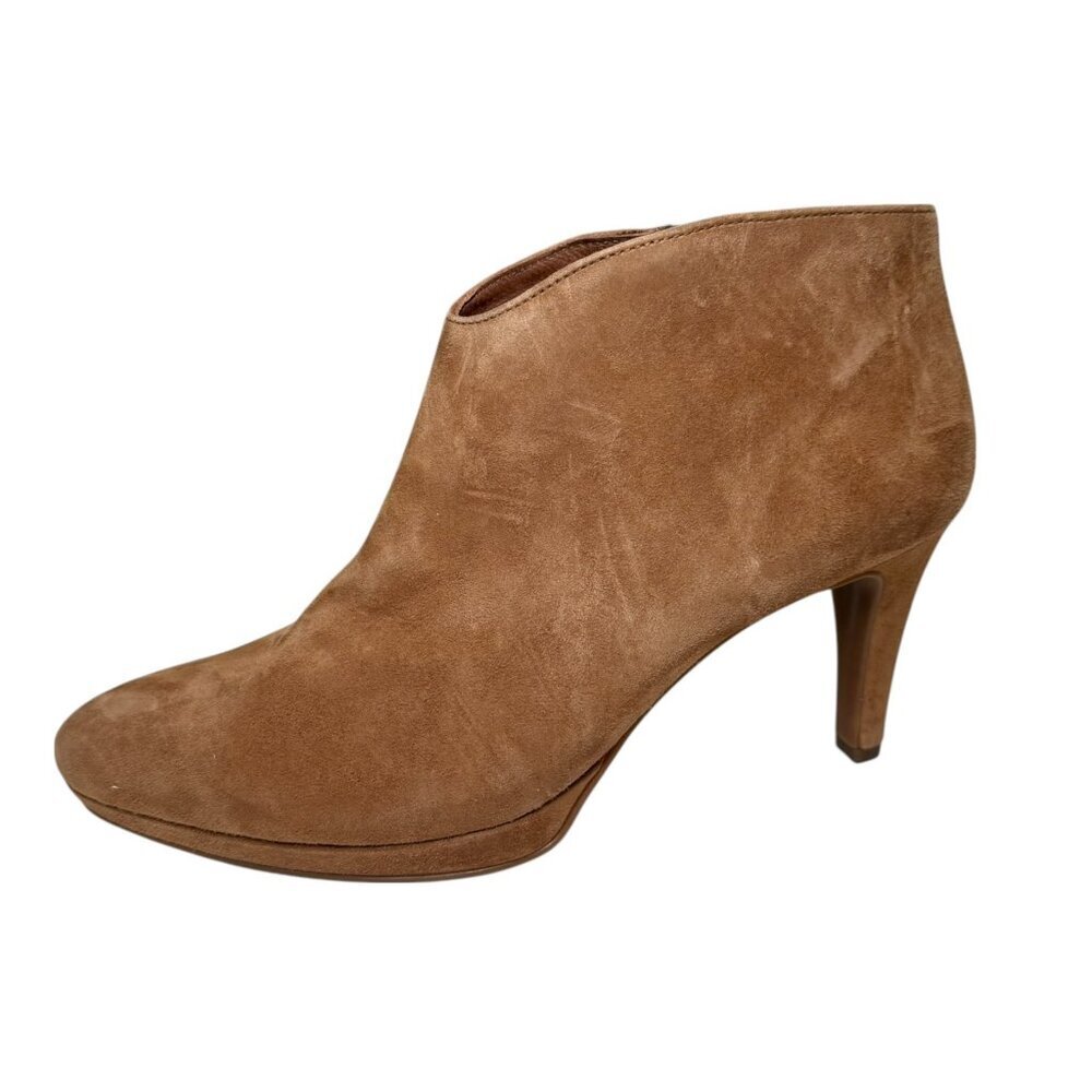 Paul Green‎ Elle Tan Suede Leather Heeled Booties US 8.5 New
